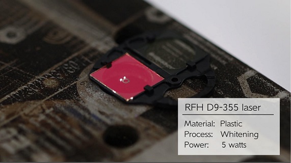  RFH D9 UV laser——clear plastic marking effect, clear lines, no black edge.